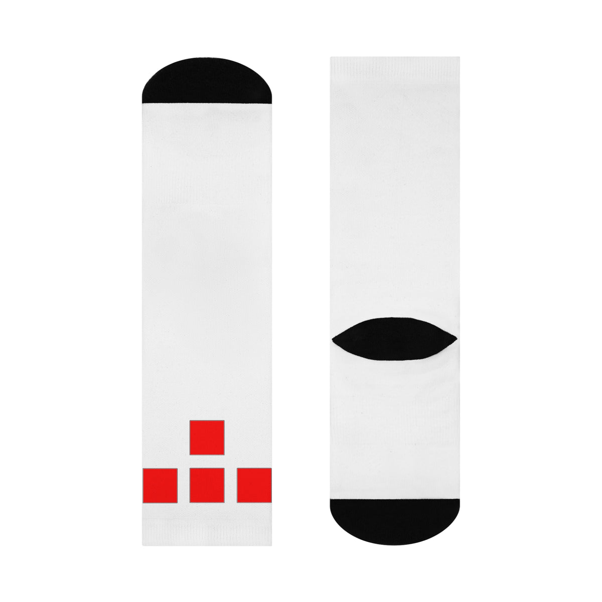 Cushioned Tron Logo Socks - red on white