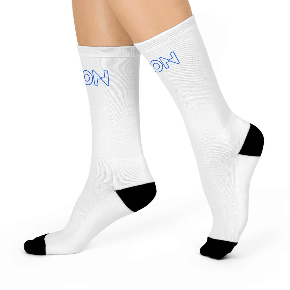 Cushioned Tron Socks - blue on white