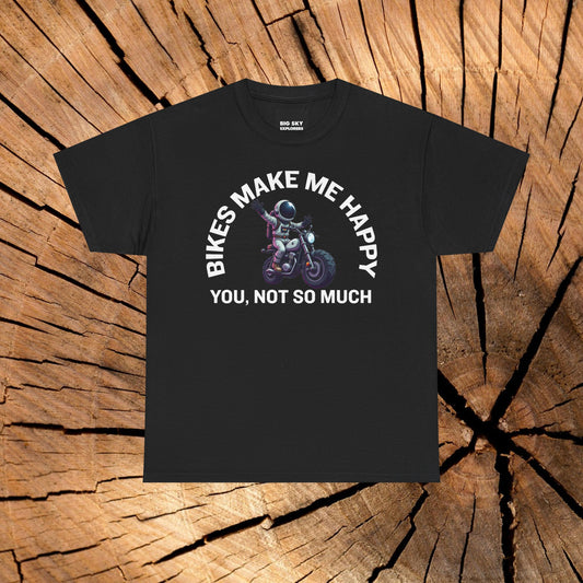 Bikes Make Me Happy Spaceman t-shirt (US)