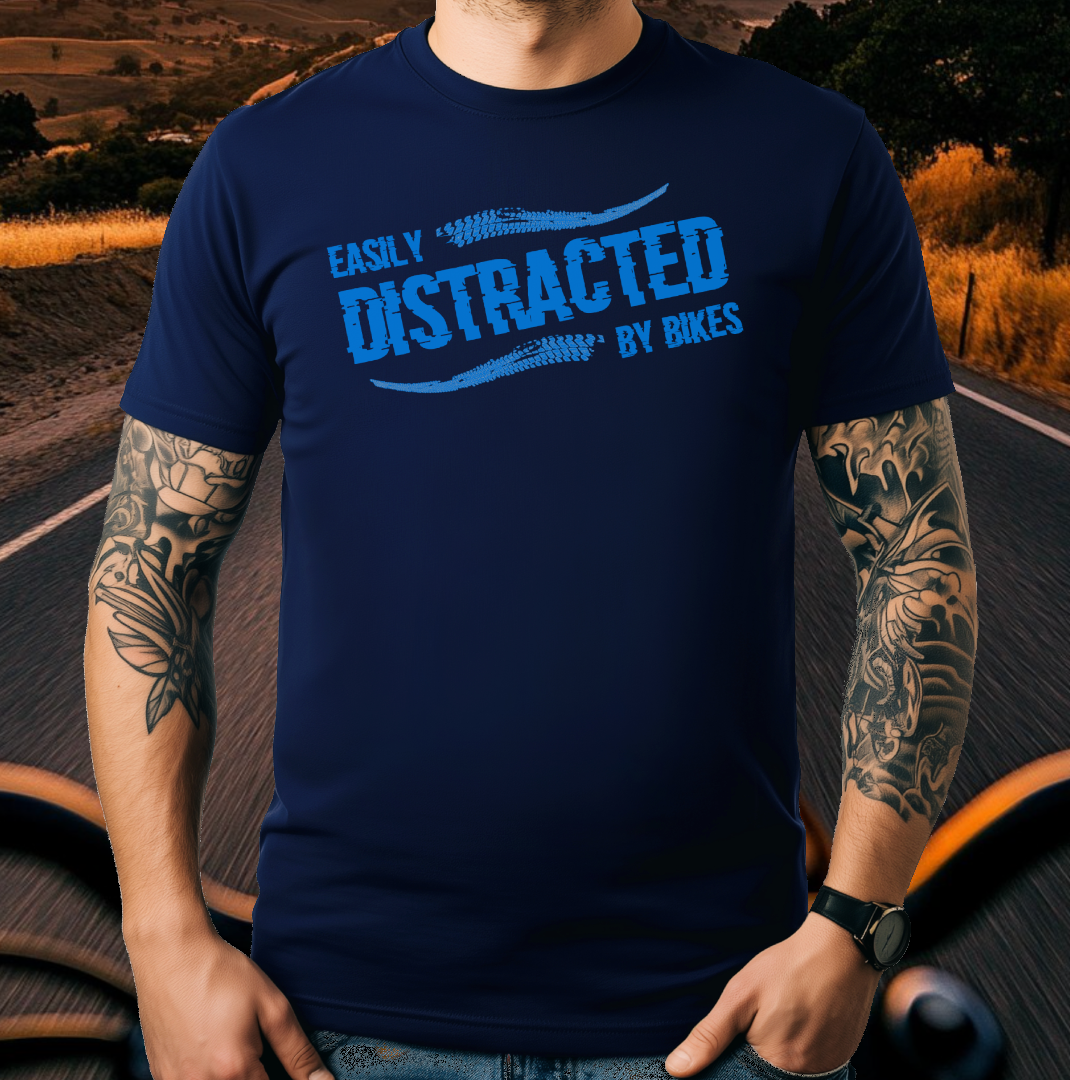 Easily DISTRACTED by bikes t-shirt (US)