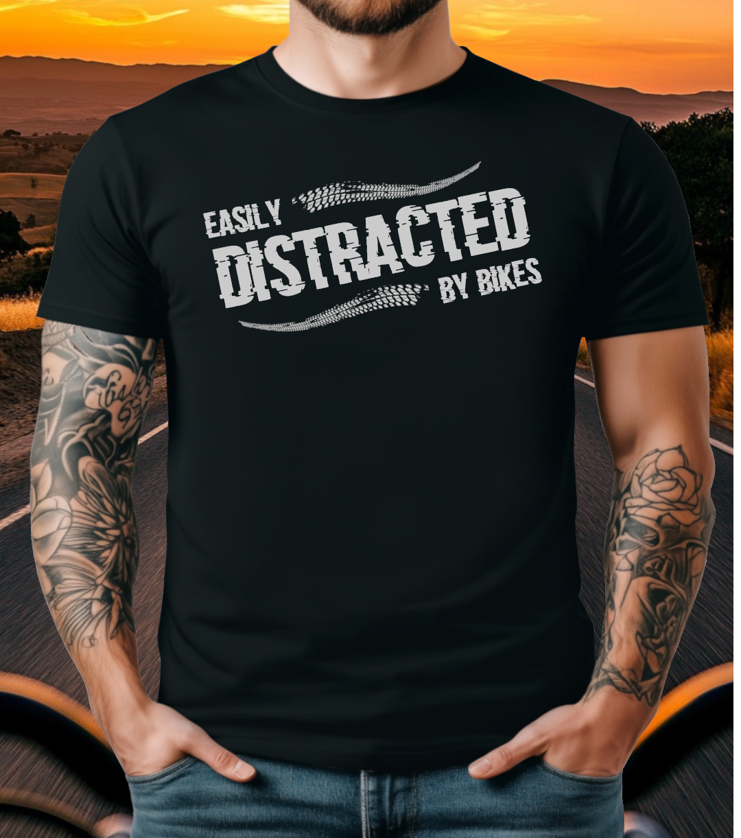 Easily DISTRACTED by bikes t-shirt (US)