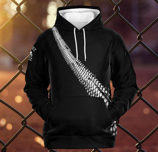 Black Snowy Tracks Hoody