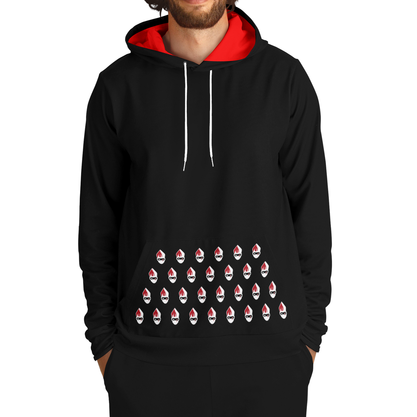POPeART Black Hoody - AOP 1