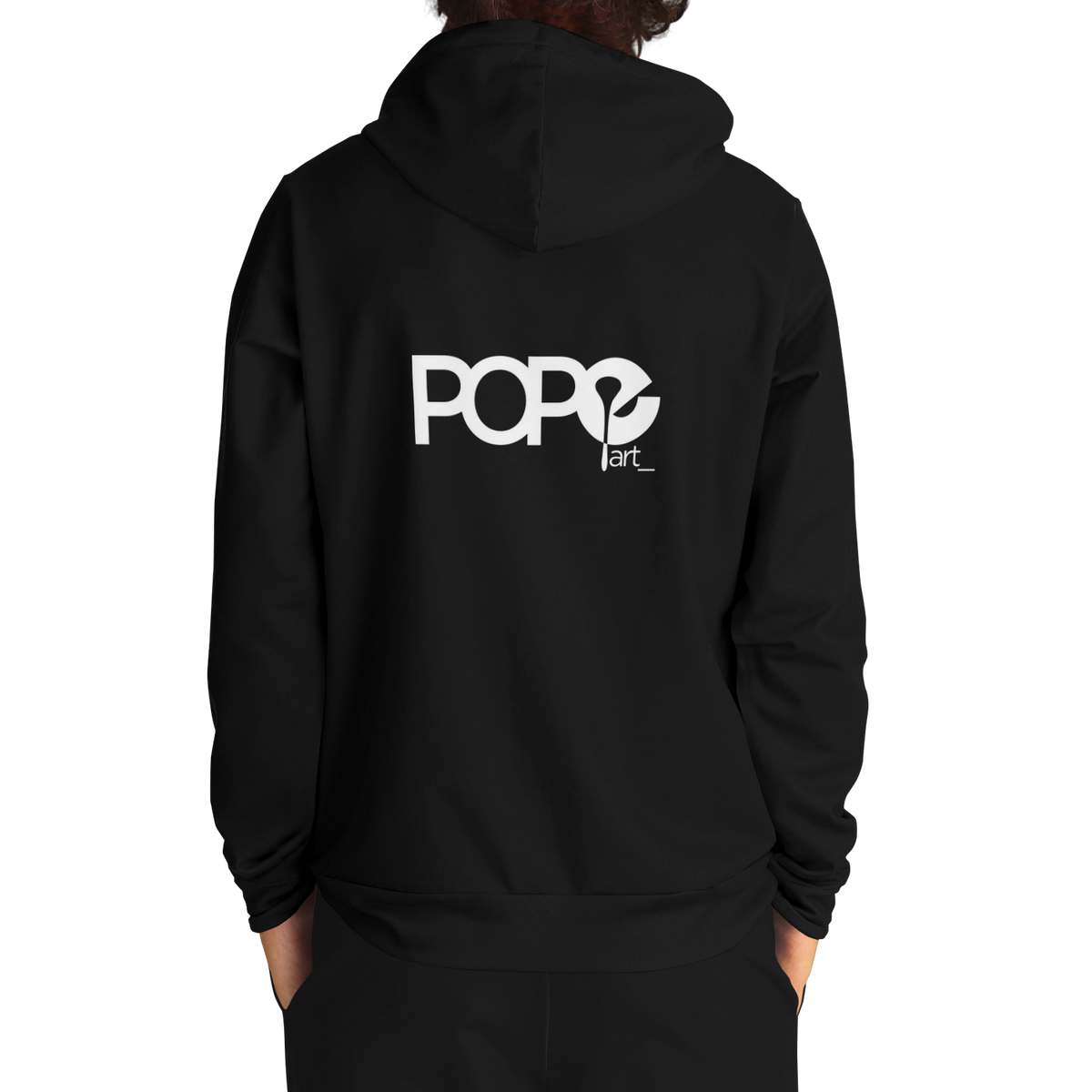 POPeART Black Hoody - AOP 1
