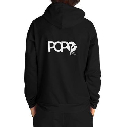 POPeART Black Hoody - AOP 1