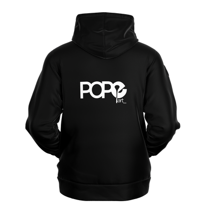 POPeART Black Hoody - AOP 1