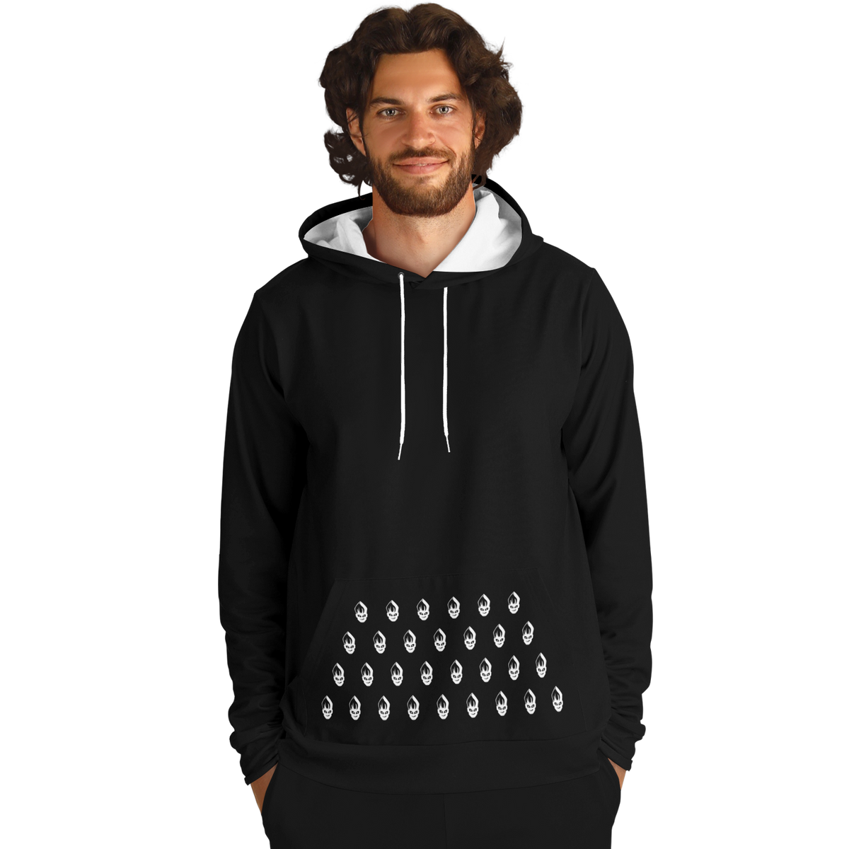 POPeART Black Hoody - AOP 3