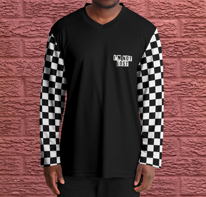 I'm Not Lost chequered flag sleeves jersey